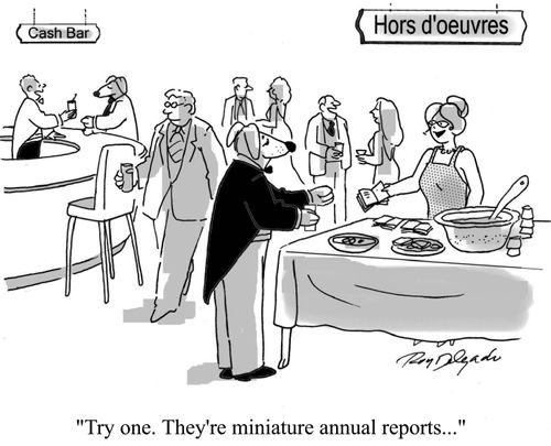 'Try one...they're miniature annual reports.'