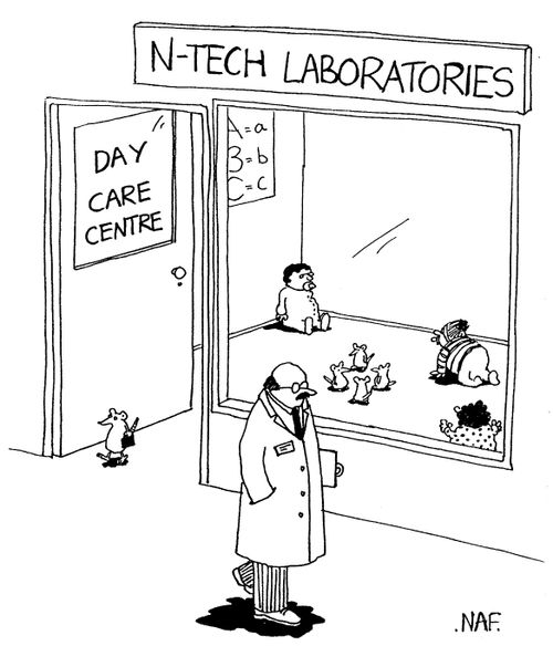 Laboratory day care centre staffed by mice.