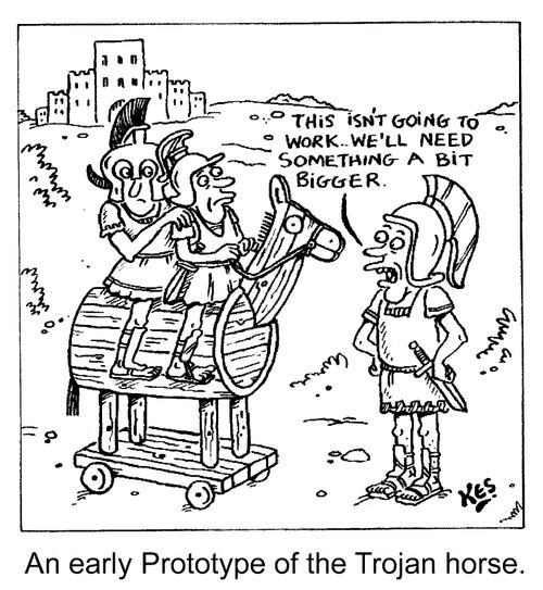 An early prototype of the Trojan horse.