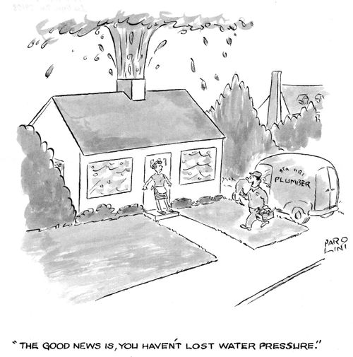 'The good news is, you haven't lost water pressure.'