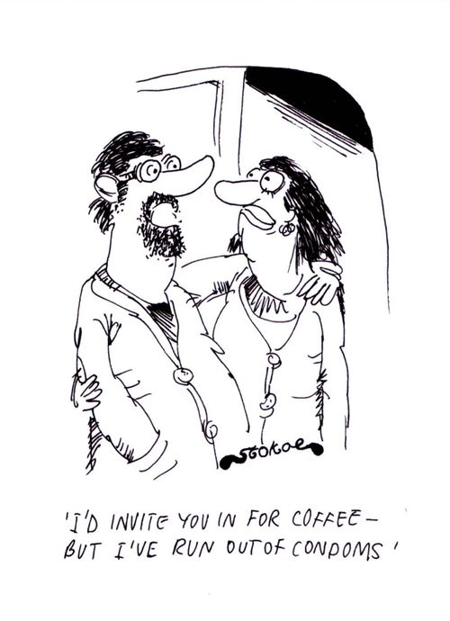 'I'd invite you in for coffee - but I've run out of condoms'