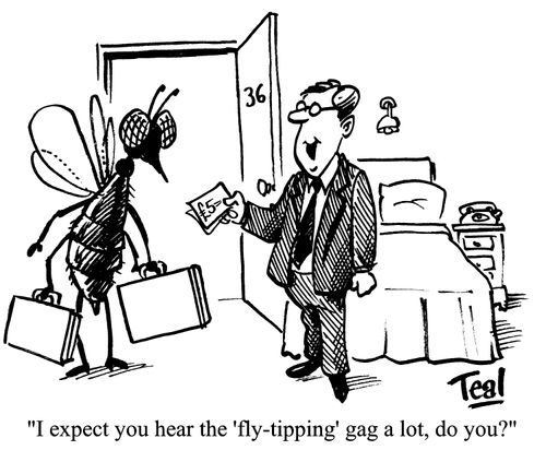 'I expect you hear the 'fly-tipping' gag a lot, do you?'