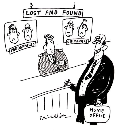 Lost and Found with Paedophiles and Criminals. Man from Home Office looking very pleased.