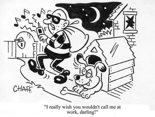 'I really wish you wouldn't call me at work, darling!'