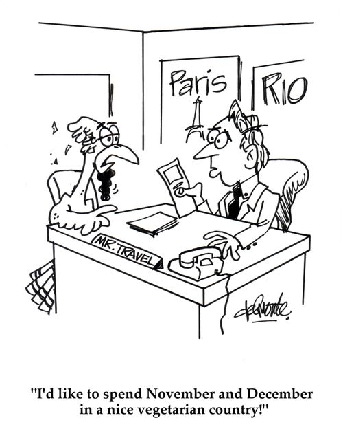 'I'd like to spend November and December in a nice vegetarian country!'