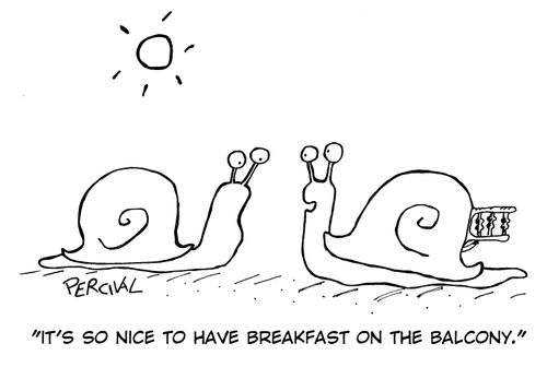 'It's so nice to have breakfast on the balcony.'