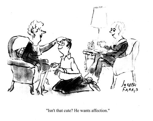 'Isn't that cute? He wants affection.'