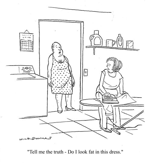 'Tell me the truth - do I look fat in this dress?'
