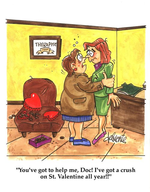 'You've got to help me, Doc! I've got a crush on St. Valentine all Year!!'