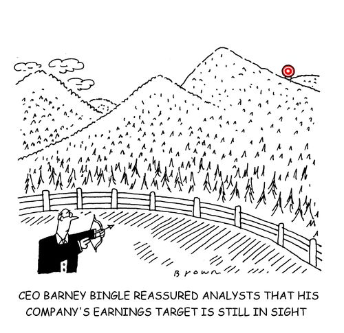 CEO Barney Bingle reassured analysts that his company's earnings target is still in sight.