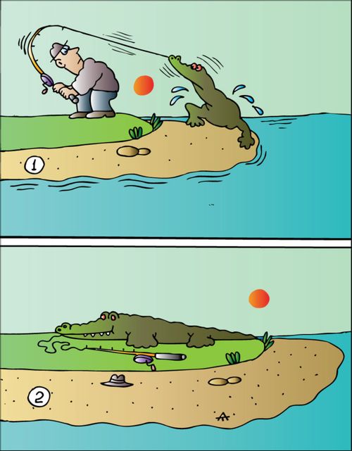 Catching A Crocodile.
