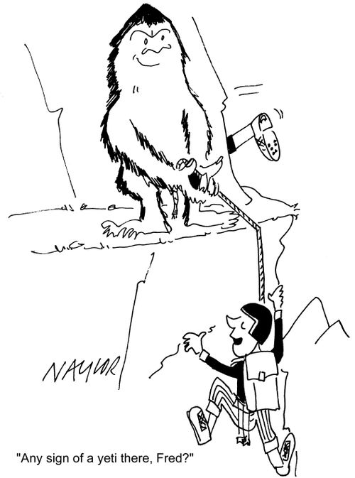 'Any sign of a yeti there, Fred?'