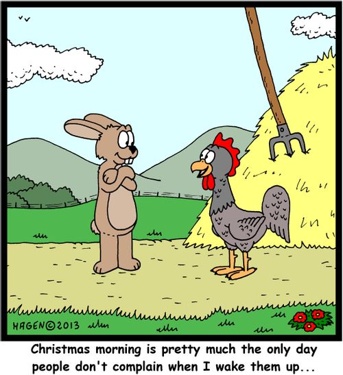 'Christmas morning is pretty much the only day people don't complain when I wake them up...'