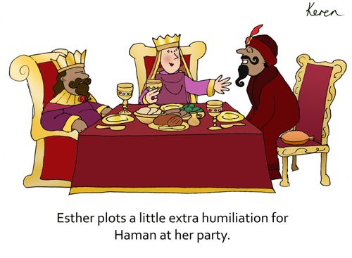 Esther plots some extra humiliation for Haman at her party.
