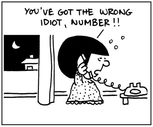 'You've got the wrong idiot, number.'