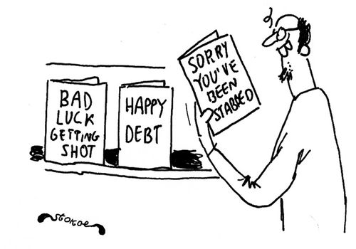 Greetings Cards: Sorry You've Been Stabbed.