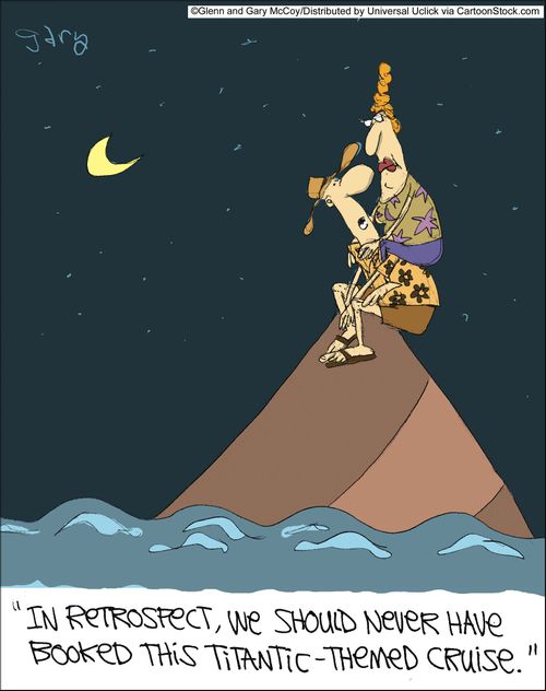 'In retrospect, we should never have booked this titanic-themed cruise.'