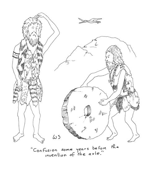 'Confusion some years before the invention of the axle.'
