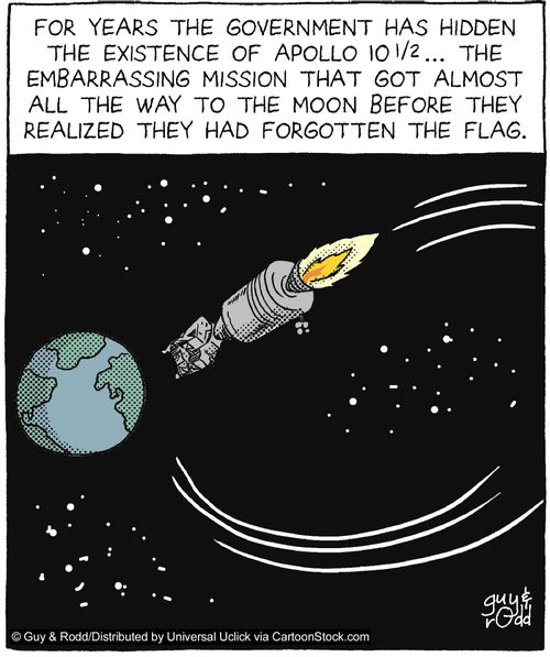 For years the government has hidden the existence of Apollo 10 1/2...The embarrassing mission that got almost all the way to the moon before they realized they had forgotten the flag.
