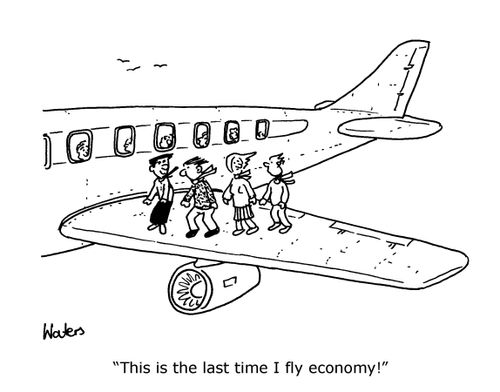 'This is the last time I fly economy!'