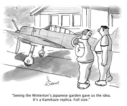 'Seeing the Winterton's Japanese garden gave us the idea. It's a Kamikaze replica. Full size.'