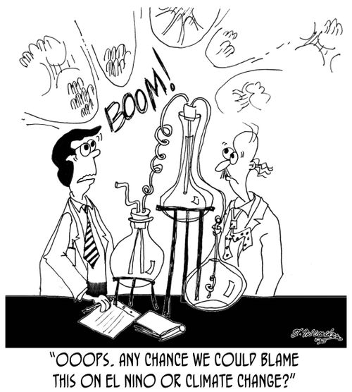 'Ooops. Any chance we could blame this on El Nino or climate change?'