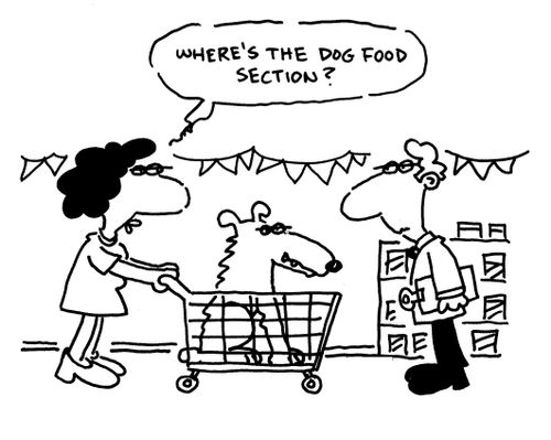 'Where's the dog food section?.'