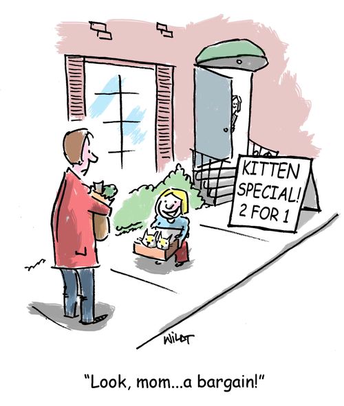 'Look, mom...a bargain!'