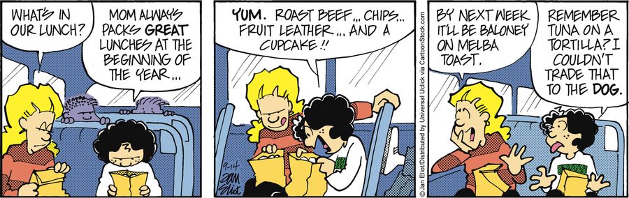 'Mom always packs great lunches at the beginning of the year.'