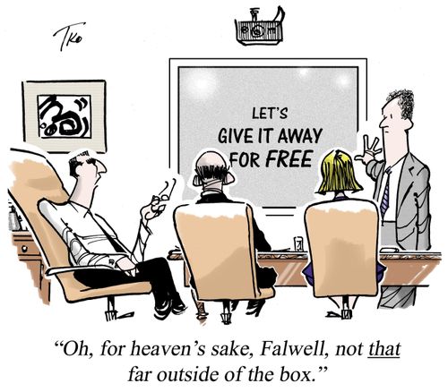 'Oh, for heaven's sake, Falwell, not that far outside of the box.'