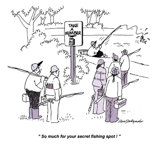 'So much for your secret fishing spot!'