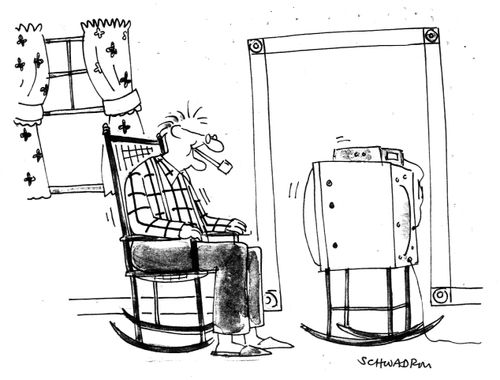 Old Man Watching Television