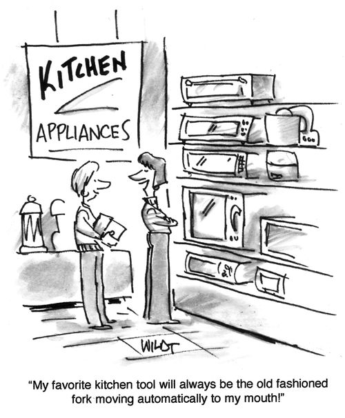 'My favorite kitchen tool will always be the old fashioned fork moving automatically to my mouth!'