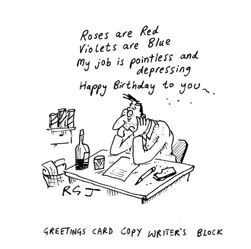 Greetings cards copy writer's block.