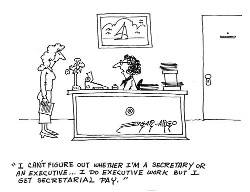 'I can't figure out whether I'm a secretary or an executive - I do executive work, but get secretarial pay.'