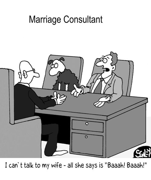 'I can't talk to my wife - all she says is `Baaah! Baaah!`!