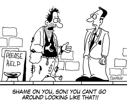 'Shame on you, son! You can't go around looking like that!'
