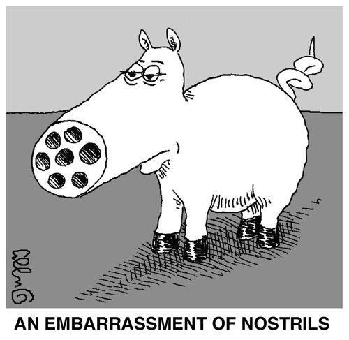 An embarrassment of nostrils.