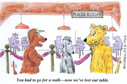 'You had to go for a walk--now we've lost our table.'
