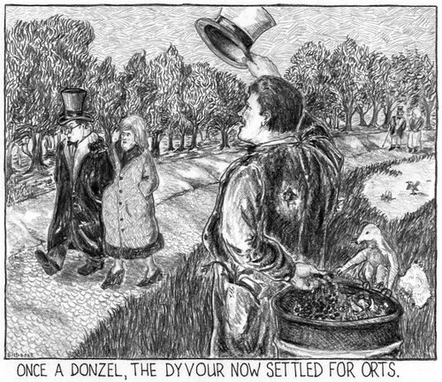 'Once a donzel, the dyvour now settled for orts.'