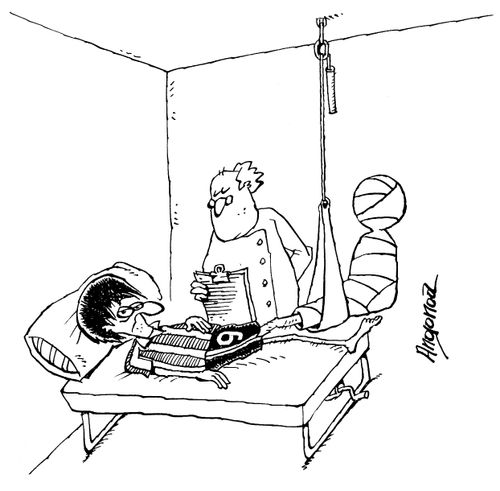 Footballer with a broken leg and a ball in his cast.