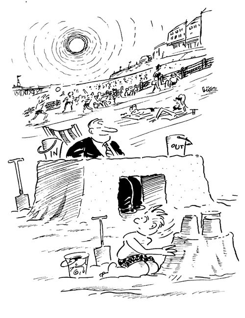 Workaholic on the beach