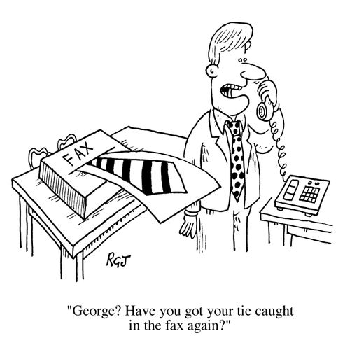 Tie caught in the Fax