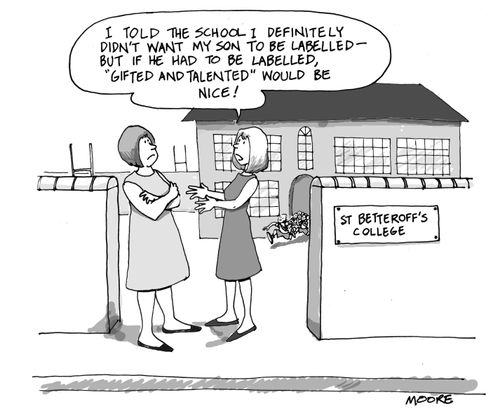 I told the school I definitely didn't want my son to be labelled - but if he had to be labelled, 'gifted and talented' would be nice!