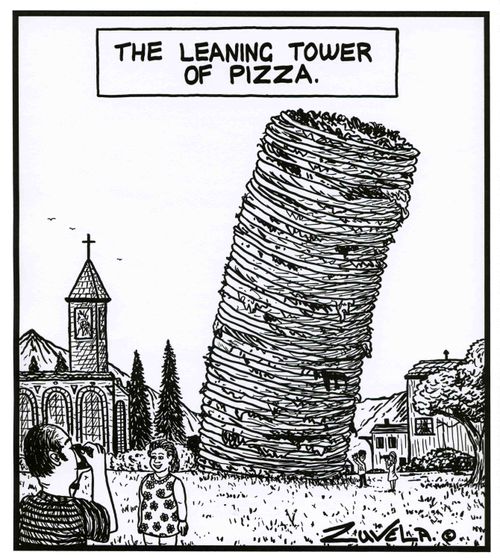 The leaning tower of Pizza.