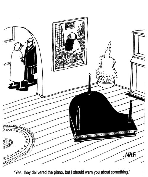 'Yes, they delivered the piano, but I should warn you about something.'