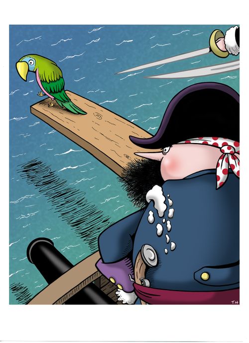 A parrot misdemeanour sees some plank walking action.