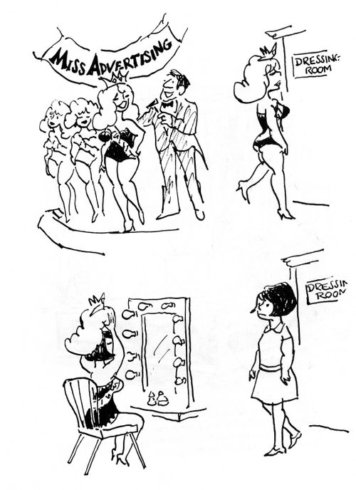 Miss Advertising transformed in the dressing room.