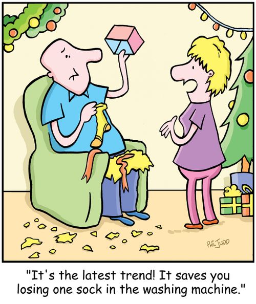 'It's the latest trend! It saves you losing one sock in the washing machine.'