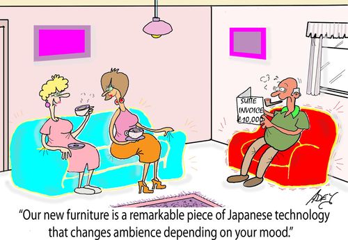 "Our new furniture is a remarkable piece of Japanese technology that changes ambience depending on your mood."